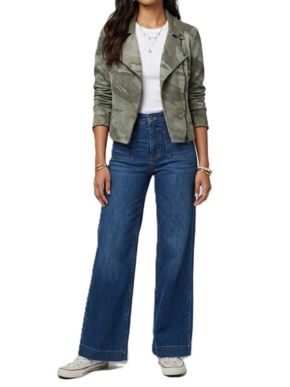 Anthropologie Marrakech Camo Faux Suede Moto Jacket Medium EUC